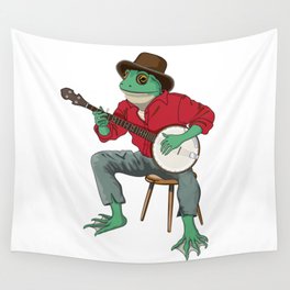 Banjo Playing Frog Wall Tapestry