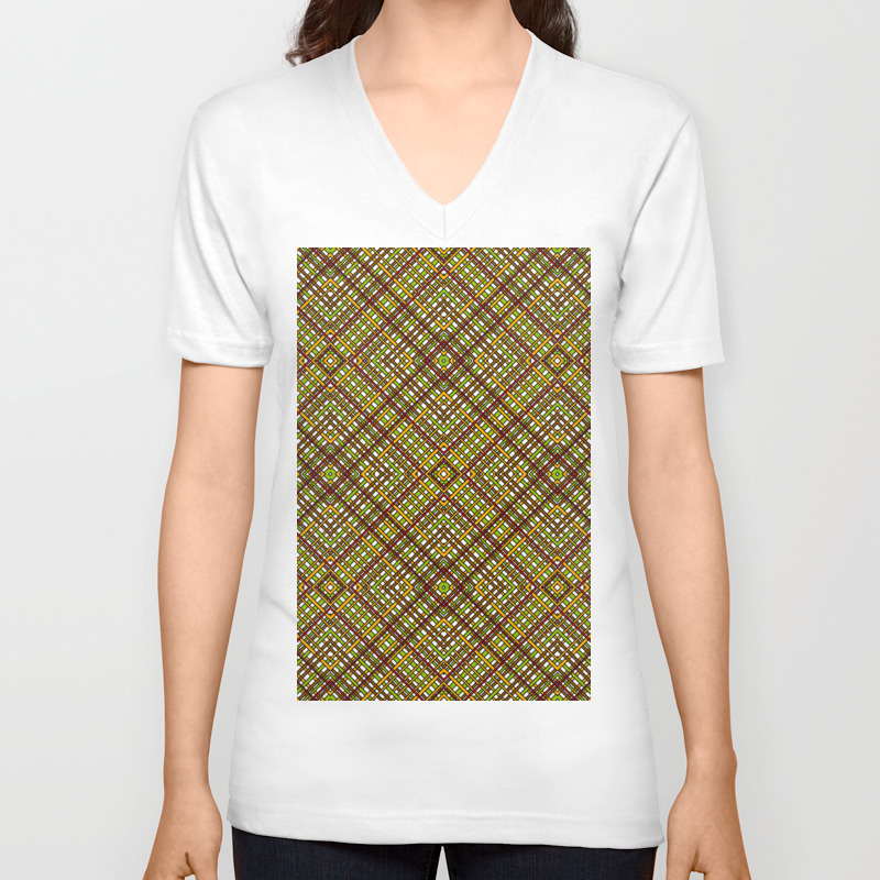 Lines 001A Unisex V-Neck T-shirt by passionfruit-studio