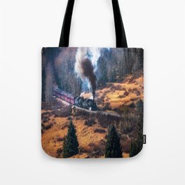 Emergence - Steam Train Emerges from Forest in Colorado Rocky Mountains Tote Bag