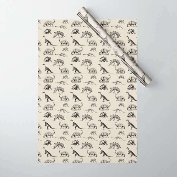 Dinosaurs on Cream Wrapping Paper