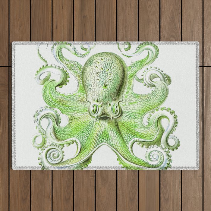 Vintage marine octopus - tropical waters Outdoor Rug