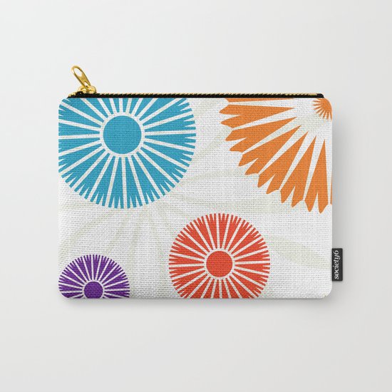 Spring Retro Flowers Carry-All Pouch