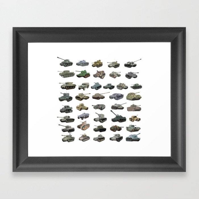 Various WW2 Tanks Framed Art Print