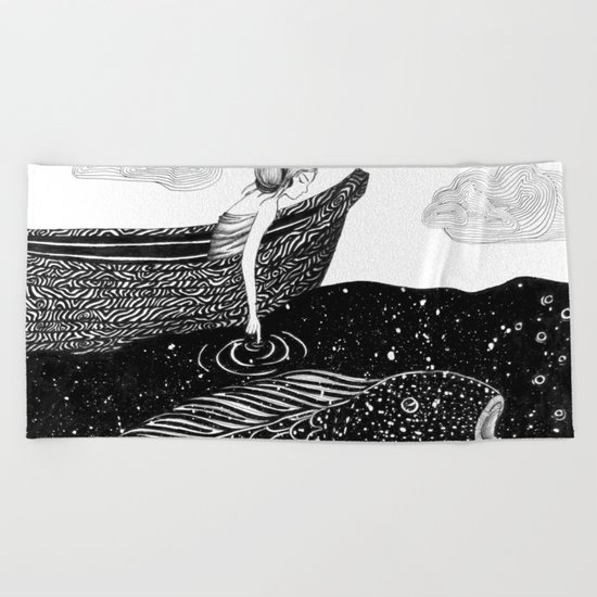 The Shimmering Sea Lights Beach Towel