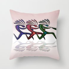 RUNNING KOKOPELLI Throw Pillow