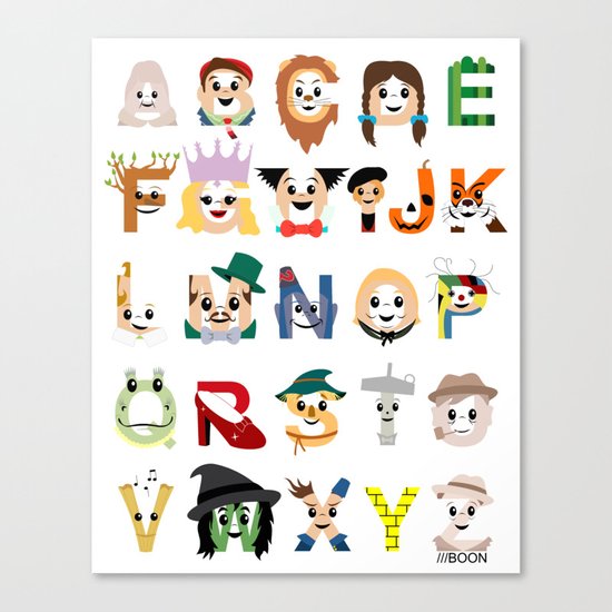 Oz-abet (an Oz Alphabet) Canvas Print