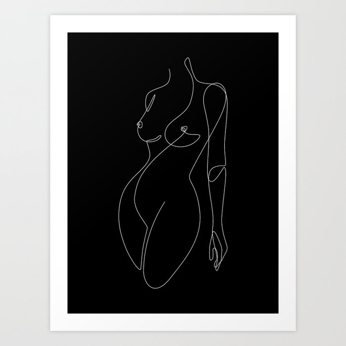 Nude Body Line Night Art Print