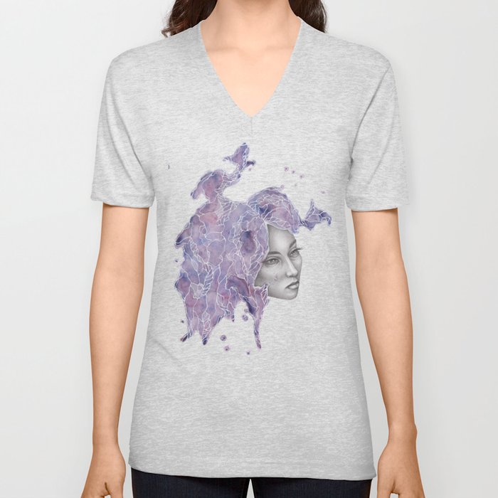 Strange Lady - Purple V Neck T Shirt