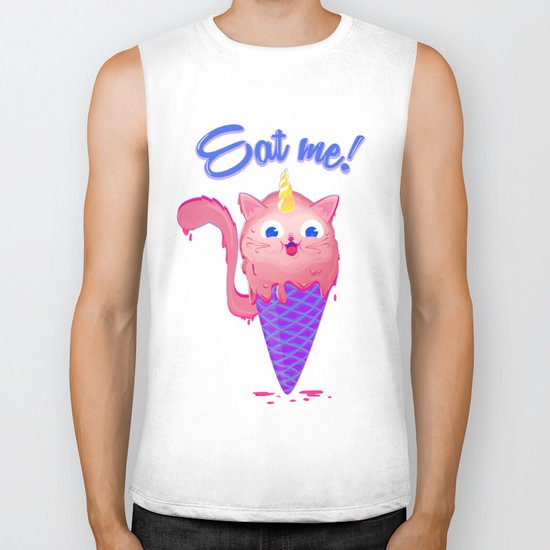 Ice cream cat unicorn Biker Tank