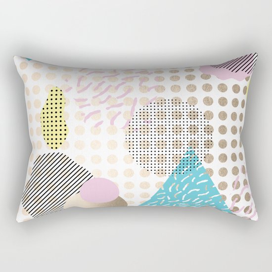 Simply Metallic Memphis Dots Rectangular Pillow