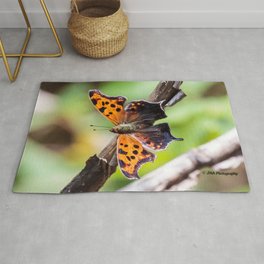 Eastern Comma Butterfly Landscape with Art Filter Rug