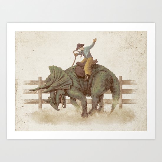 Dino Rodeo Art Print