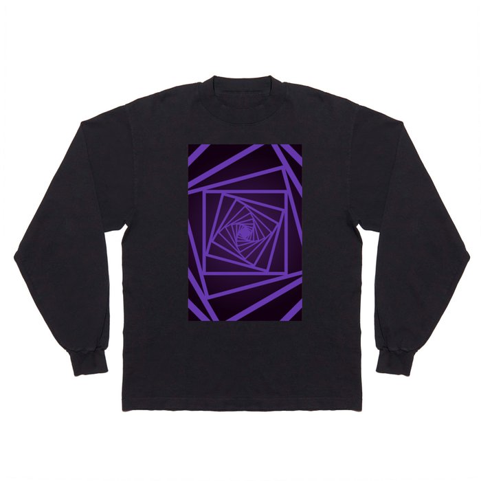 Black & Purple Color Psychedelic Design Long Sleeve T Shirt