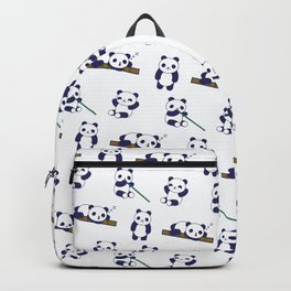 Cute Panda Pattern (White) Backpack