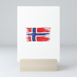Oslo 2022 - Angel Tour nach Norwegen mit Flagge Mini Art Print