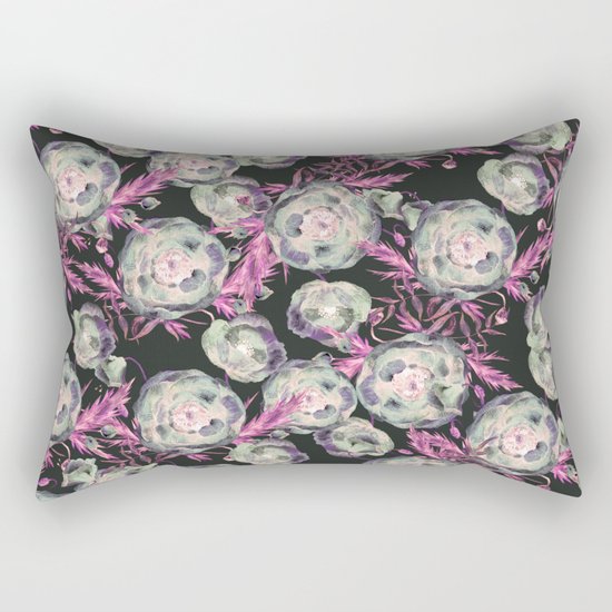 Abstract Poppy Pattern II Rectangular Pillow