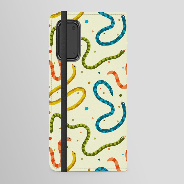 Funky Colorful Snakes Pattern Retro Android Wallet Case