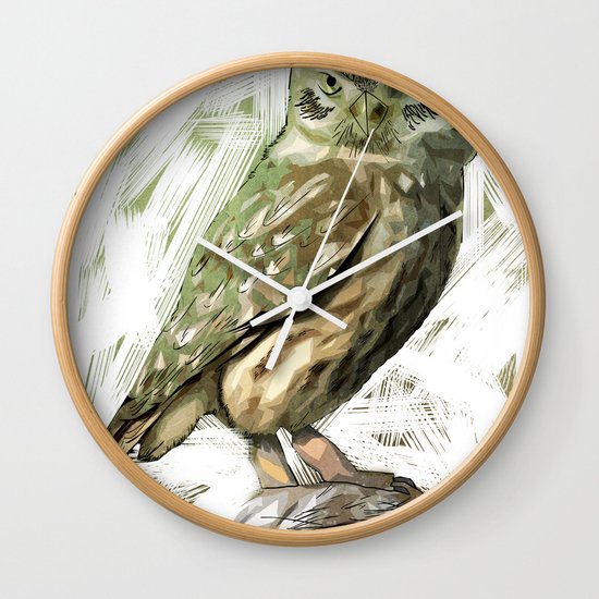 Olive Owl Wall Clock