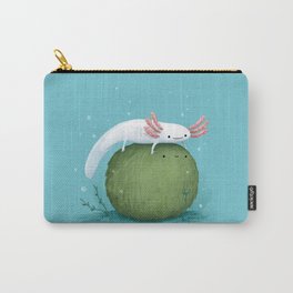 Axolotl on a Mossball Carry-All Pouch
