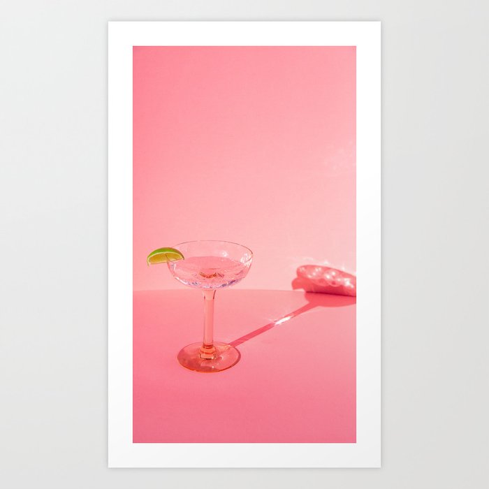 Hot Pink Cocktail  Art Print