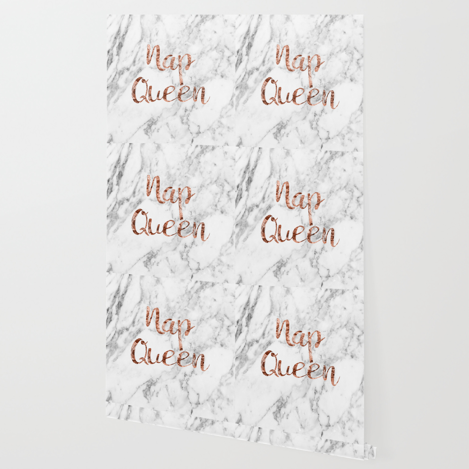 Nap Queen Rose Gold On Marble Wallpaper By Marbleco Society6