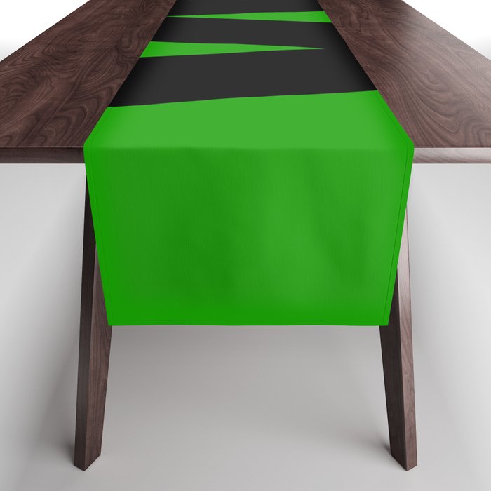Letter W (Black & Green) Table Runner