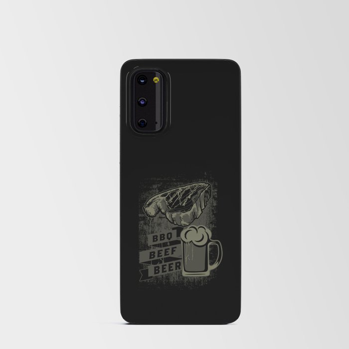 Authentic BBQ Beef Beer Grunge Illustration Android Card Case