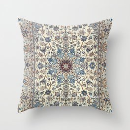 Persia Old Century Authentic Colorful Dusty Blue Gray Grey Vintage Accent Patterns Throw Pillow