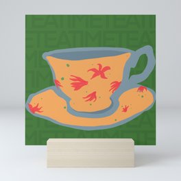 teacup 10 | painted graphic collage Mini Art Print