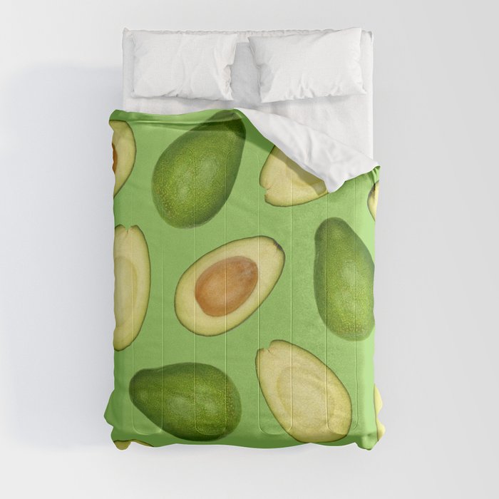 Pattern of green avocado Comforter