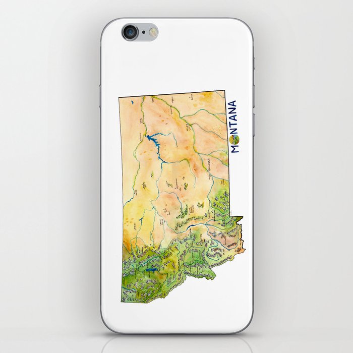Montana Painted Map iPhone Skin