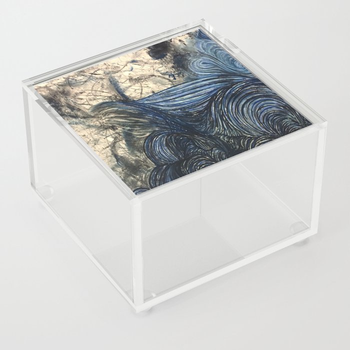 Primordial Dream Blue Abstract Acrylic Box