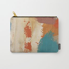 Rustic Orange Teal Abstract Carry-All Pouch
