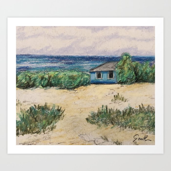 Blue Beach House Art Print By Nancysmith Society6
