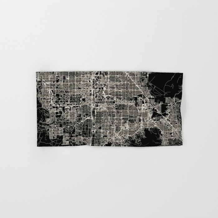 USA, PARADISE CITY - Black and White Map Hand & Bath Towel