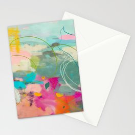 mixed abstract brush color study art 1 Stationery Card