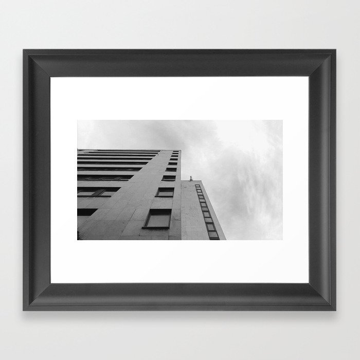 Black and white architecture in the city Framed Art Print