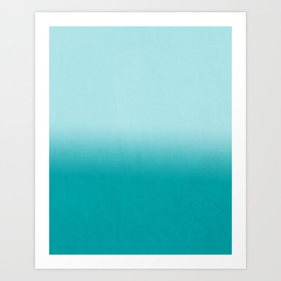 Ombre fade pastel blue trendy color way throwback retro palette 80s 90s style Art Print