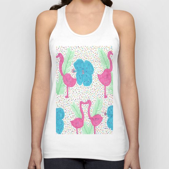 Flamingo Party Pattern Unisex Tank Top