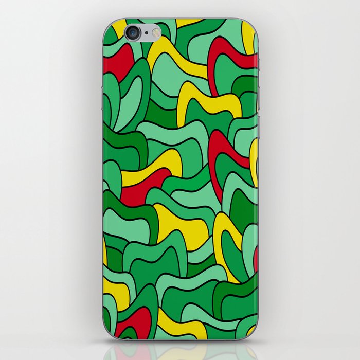 Abstract pattern - green, yellow, red. iPhone Skin