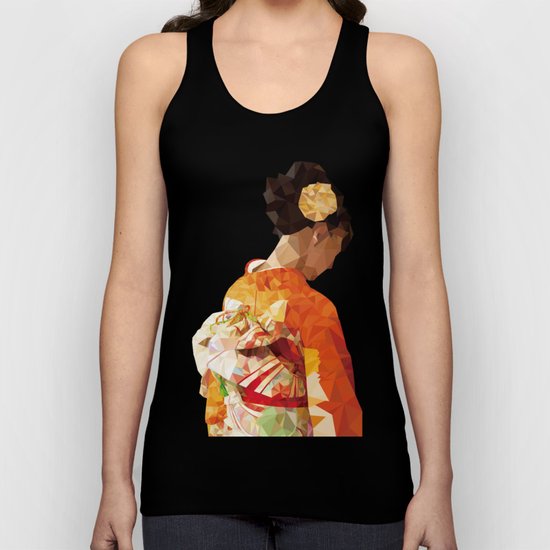 Polygonal kimono girl Unisex Tank Top