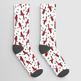 Winter Cardinals Socks