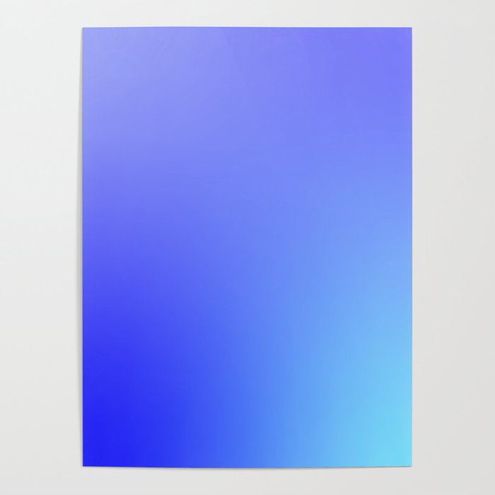 32 Blue Gradient 220506 Aura Ombre Valourine Digital Minimalist Art Poster