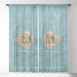 Delaware State Flag US Flags The Firs State Banner Emblem Symbol Sheer Curtain