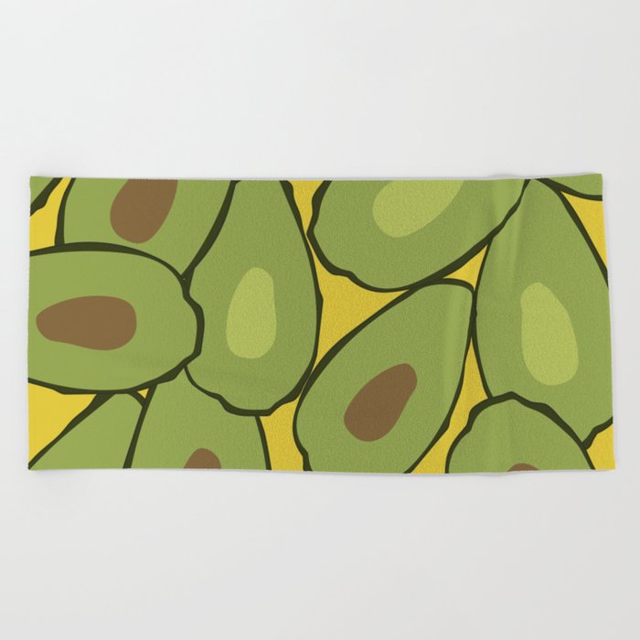 Avo - Minimalistic Avocado Design Pattern Beach Towel