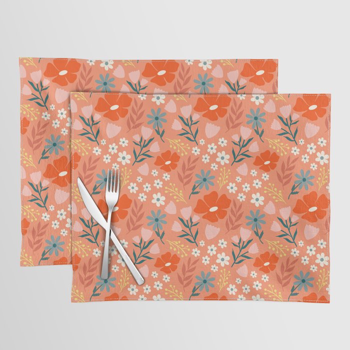 Wildflowers Pattern in Pink Placemat