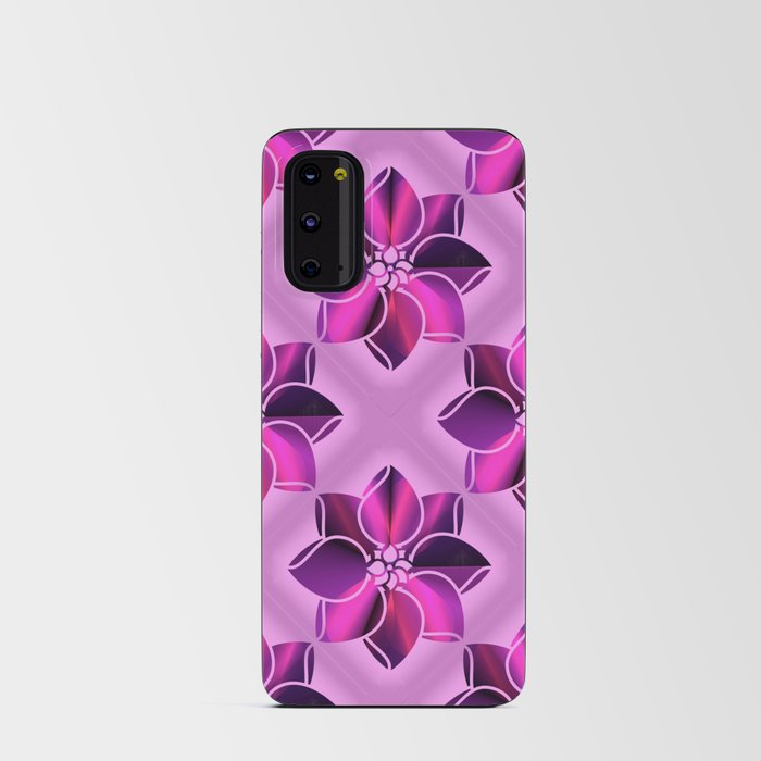 Pink Geometrical Roses with Purple Luminous Gradient  Android Card Case