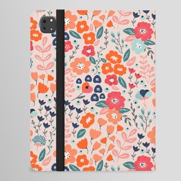 Ditsy Florals, Pink, Orange, Teal, Navy iPad Folio Case