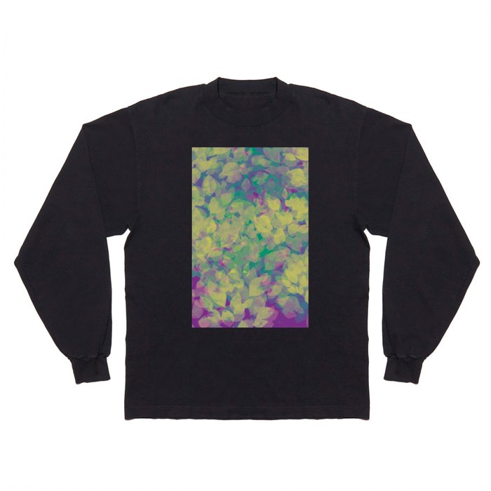 Abstract floral collage with leaf patterns Long Sleeve T Shirt