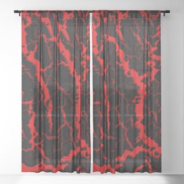 Cracked Space Lava - Red Sheer Curtain